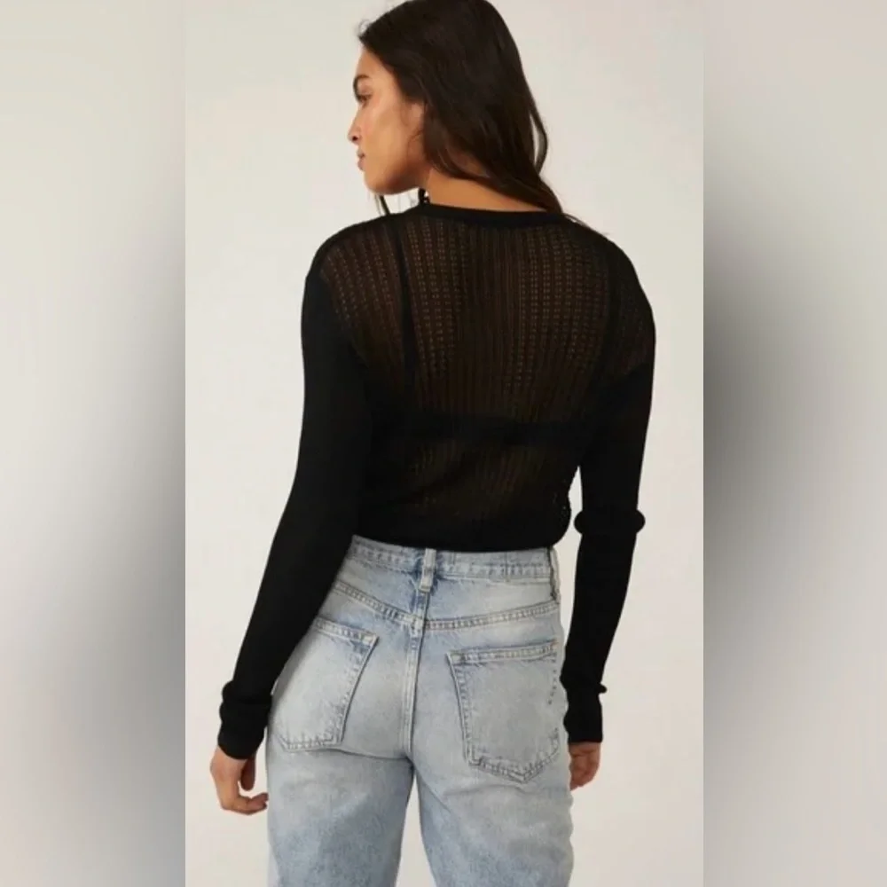 NWT Free People H20 Crewneck Sheer Pullover